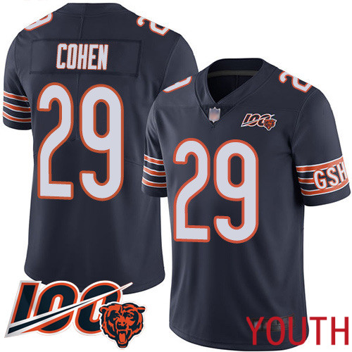 Chicago Bears Limited Navy Blue Youth Tarik Cohen Home Jersey NFL Football 29 100th Season